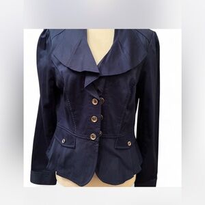 White House Black Market Navy Peplum Jacket